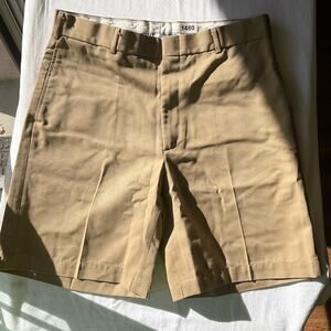 Patriot by Weintraub Bros. Men’s Casual Flat Front Khaki Shorts size 36R, Tan